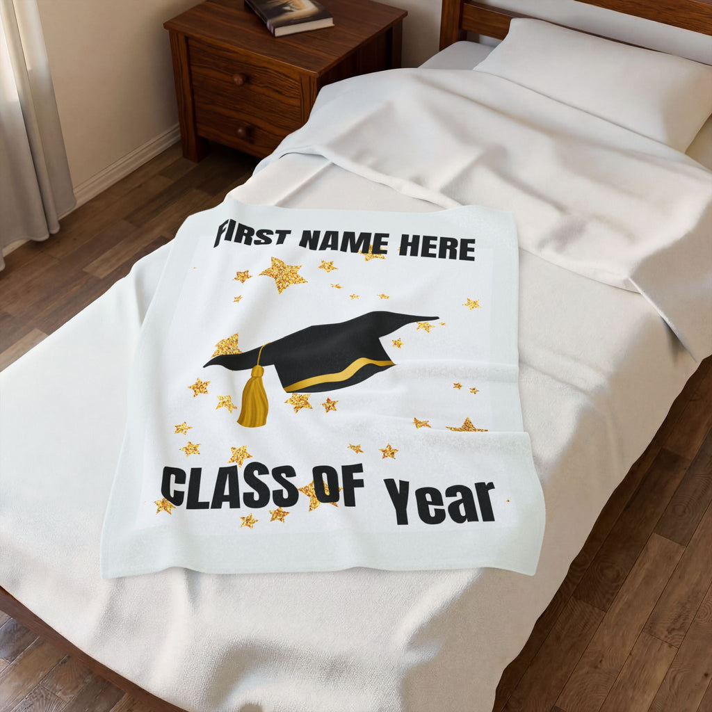 Graduation CUSTOMIZABLE Velveteen Plush Throw