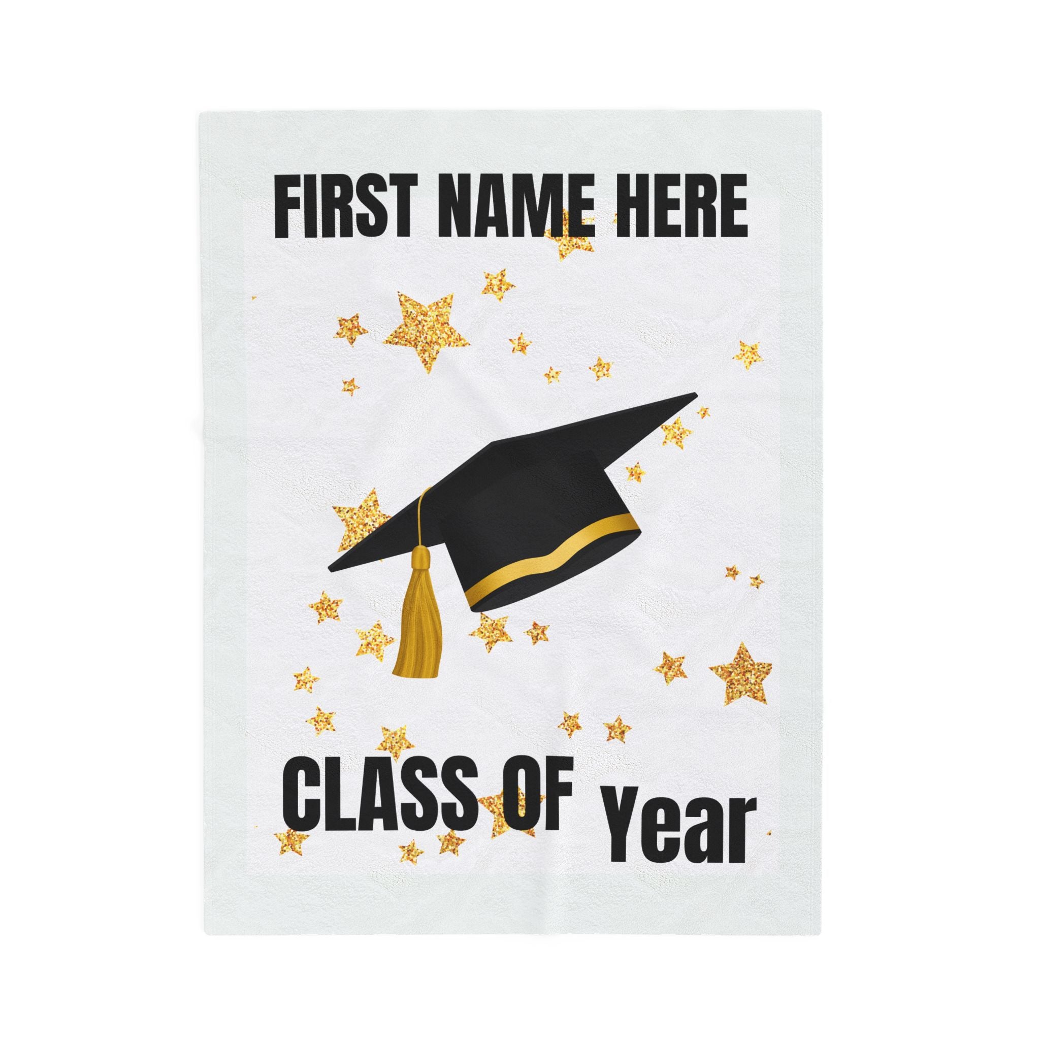 Graduation CUSTOMIZABLE Velveteen Plush Throw