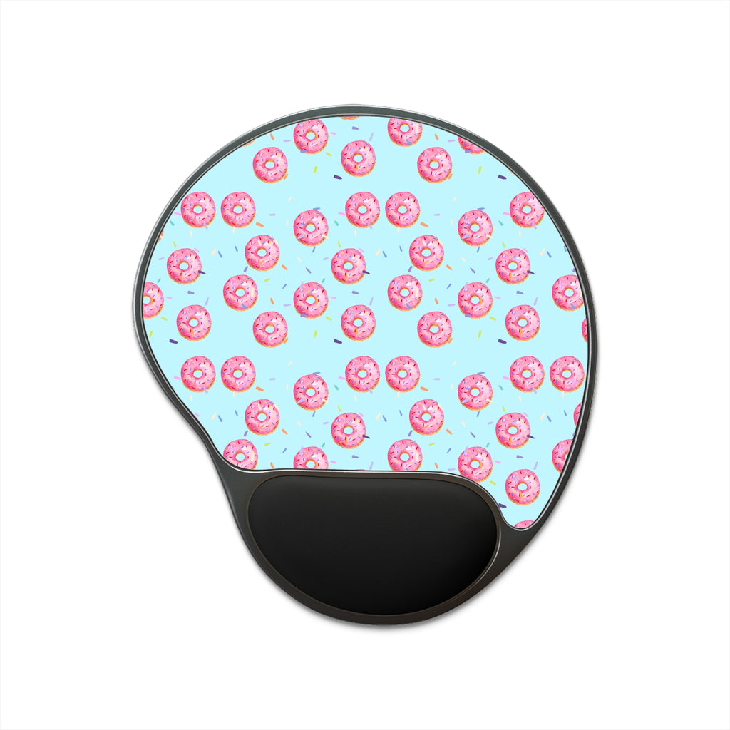 Pink Sprinkles Donut Gel Wrist Mouse Pad