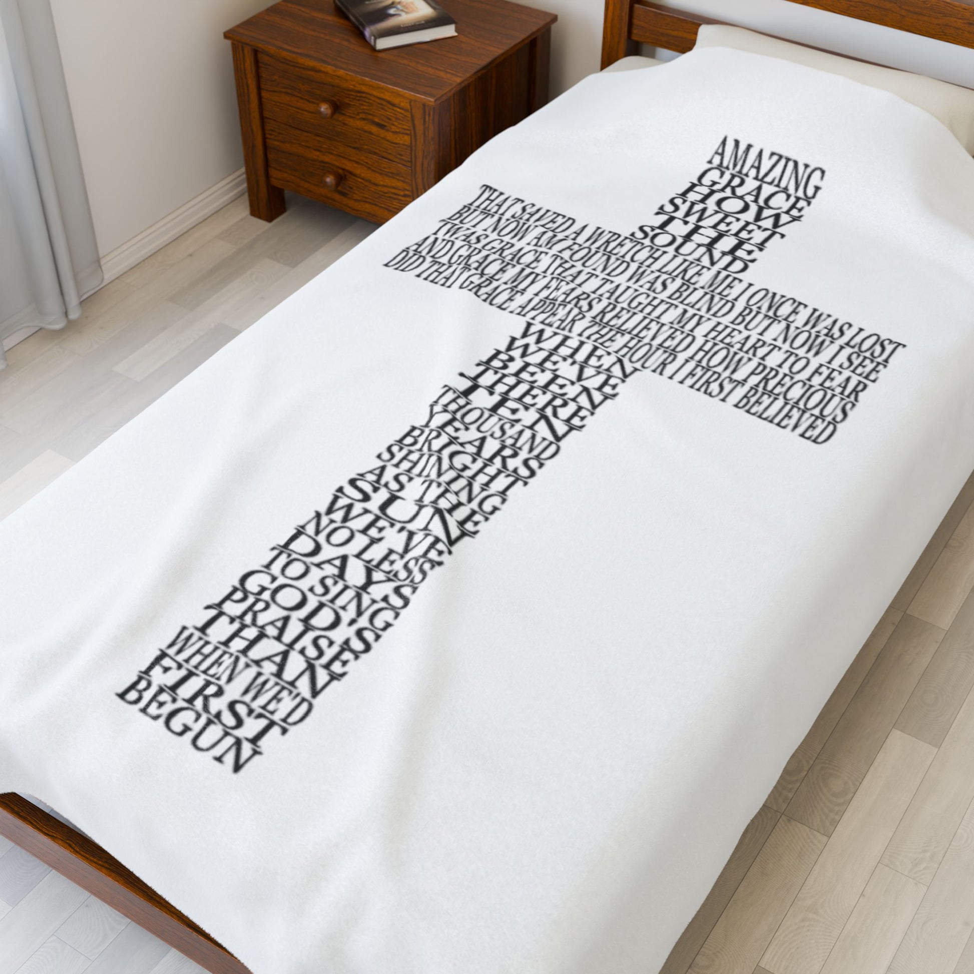 "Amazing Grace" Velveteen Plush Throw Blanket