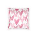 Pink Watercolor Hearts Velvet Pillow