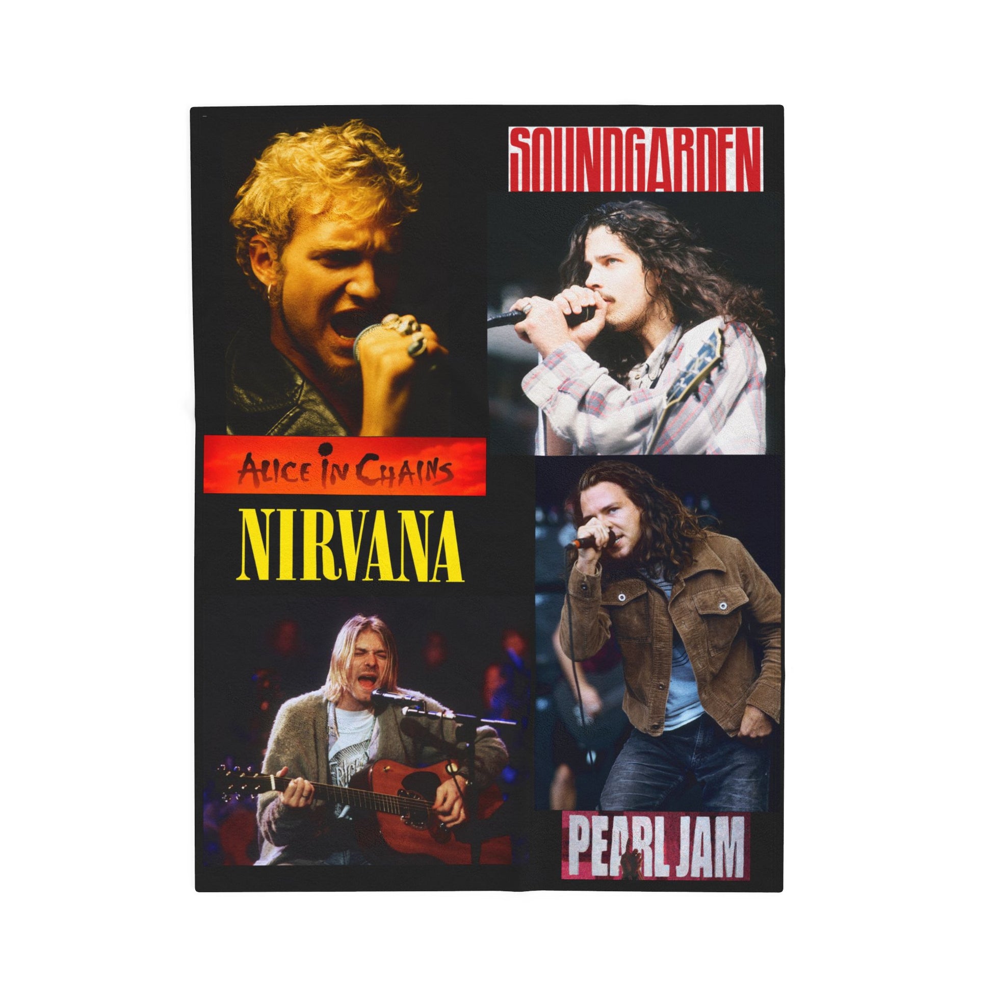 Kings of Grunge Fan Collage Velveteen Plush Throw Blanket