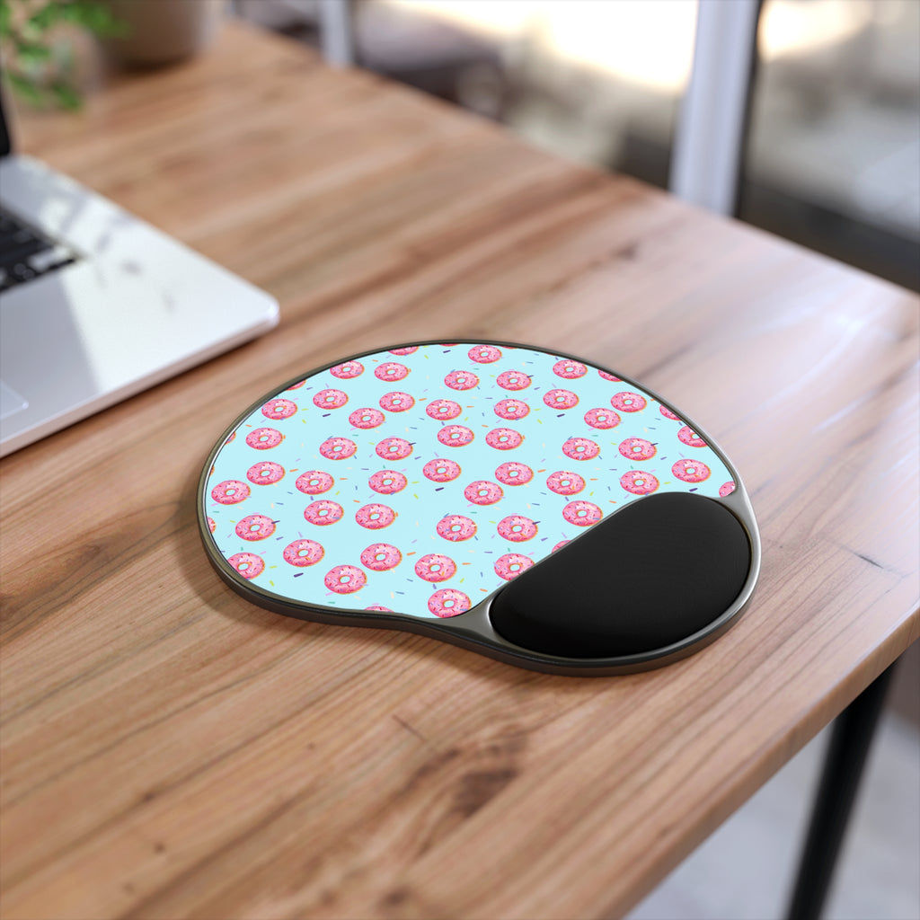 Pink Sprinkles Donut Gel Wrist Mouse Pad