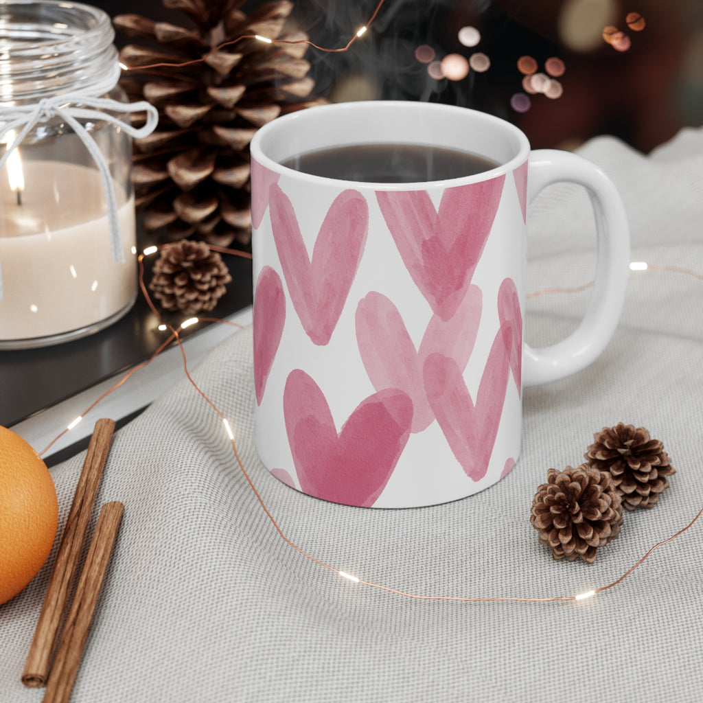 Heart Watercolor Mug - 11oz