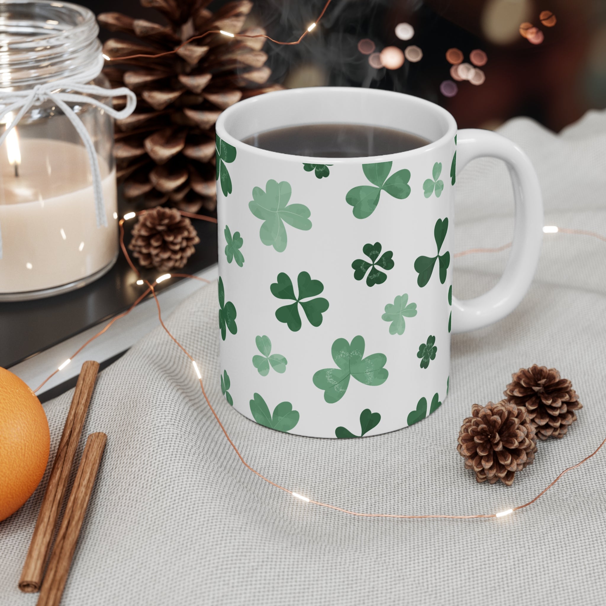 St. Patrick’s Day Clover Ceramic Coffee Mug - 11oz