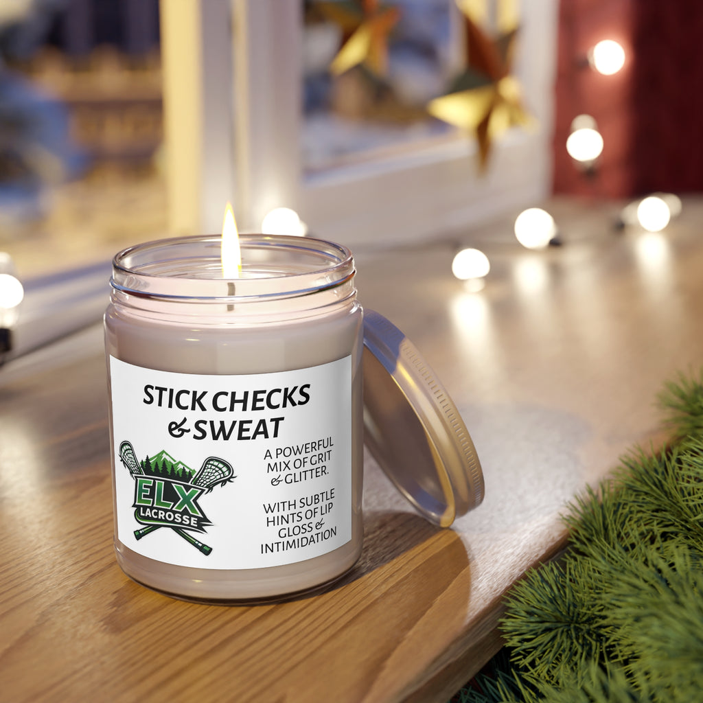 Stick Checks & Sweat Scented Soy Candle - 9oz (Pink Grapefruit scent)