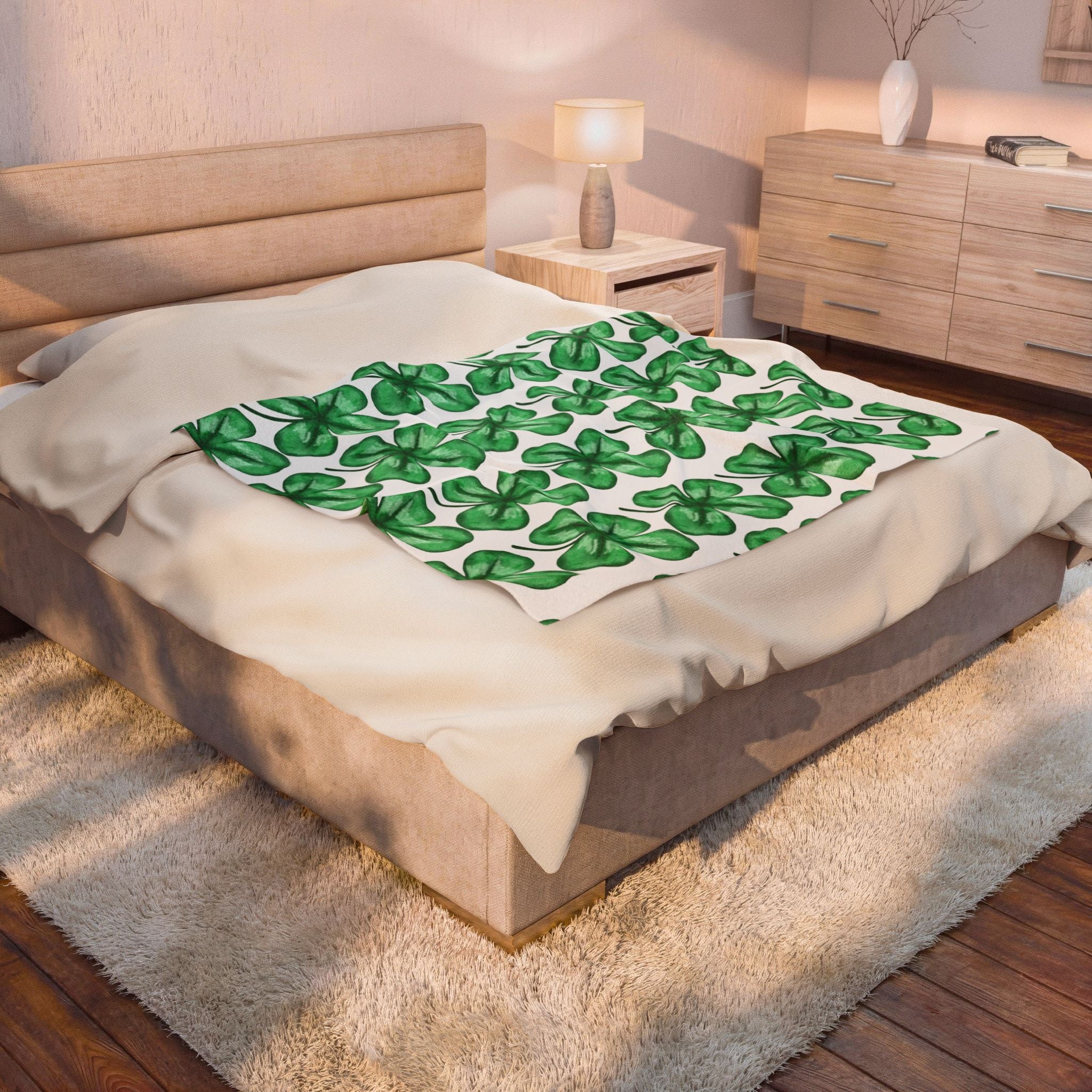 St. Patrick's Shamrock Velveteen Plush Blanket