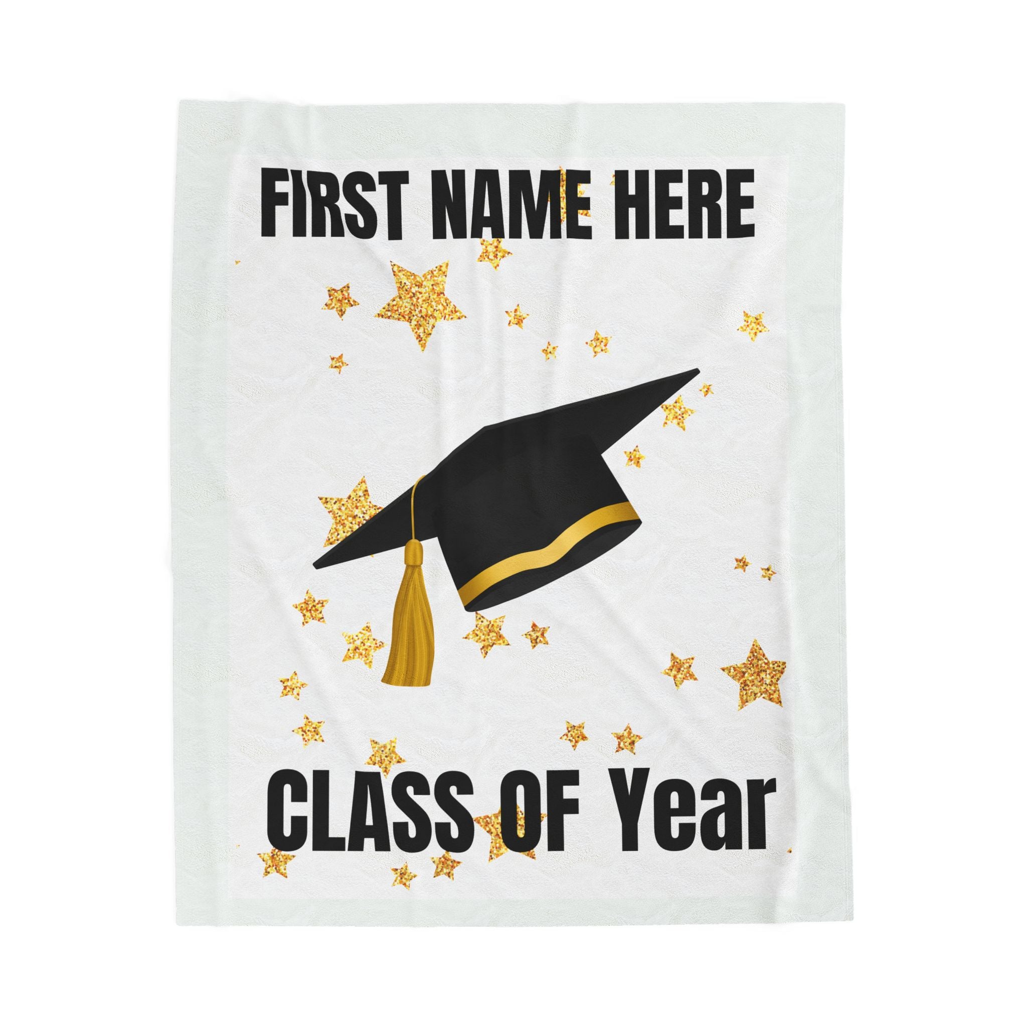 Graduation CUSTOMIZABLE Velveteen Plush Throw