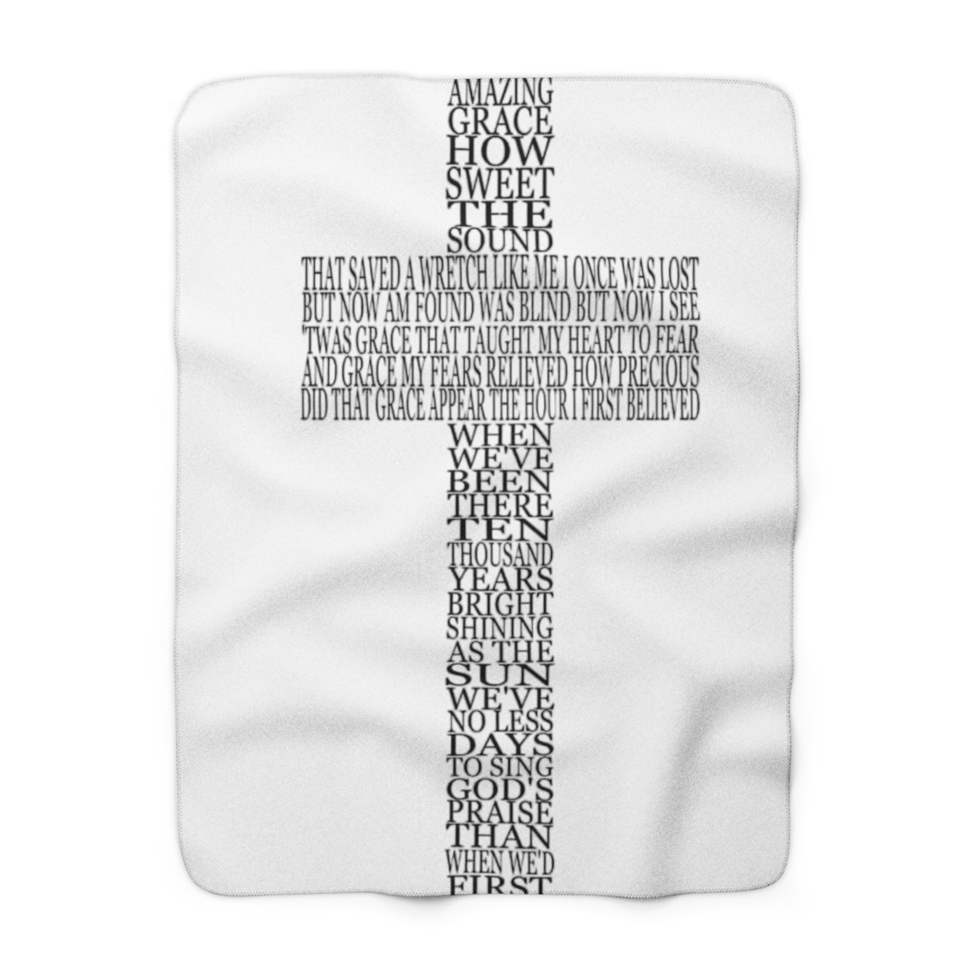 Amazing Grace Song Lyrics Sherpa Fleece Blanket
