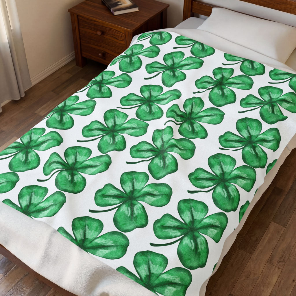 St. Patrick's Shamrock Velveteen Plush Blanket