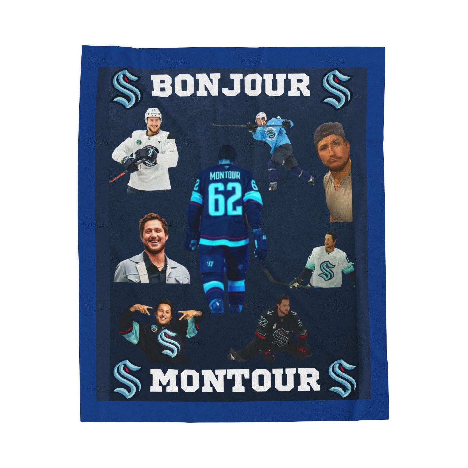 Brandon Montour Fan Collage Velveteen Plush Throw Blanket