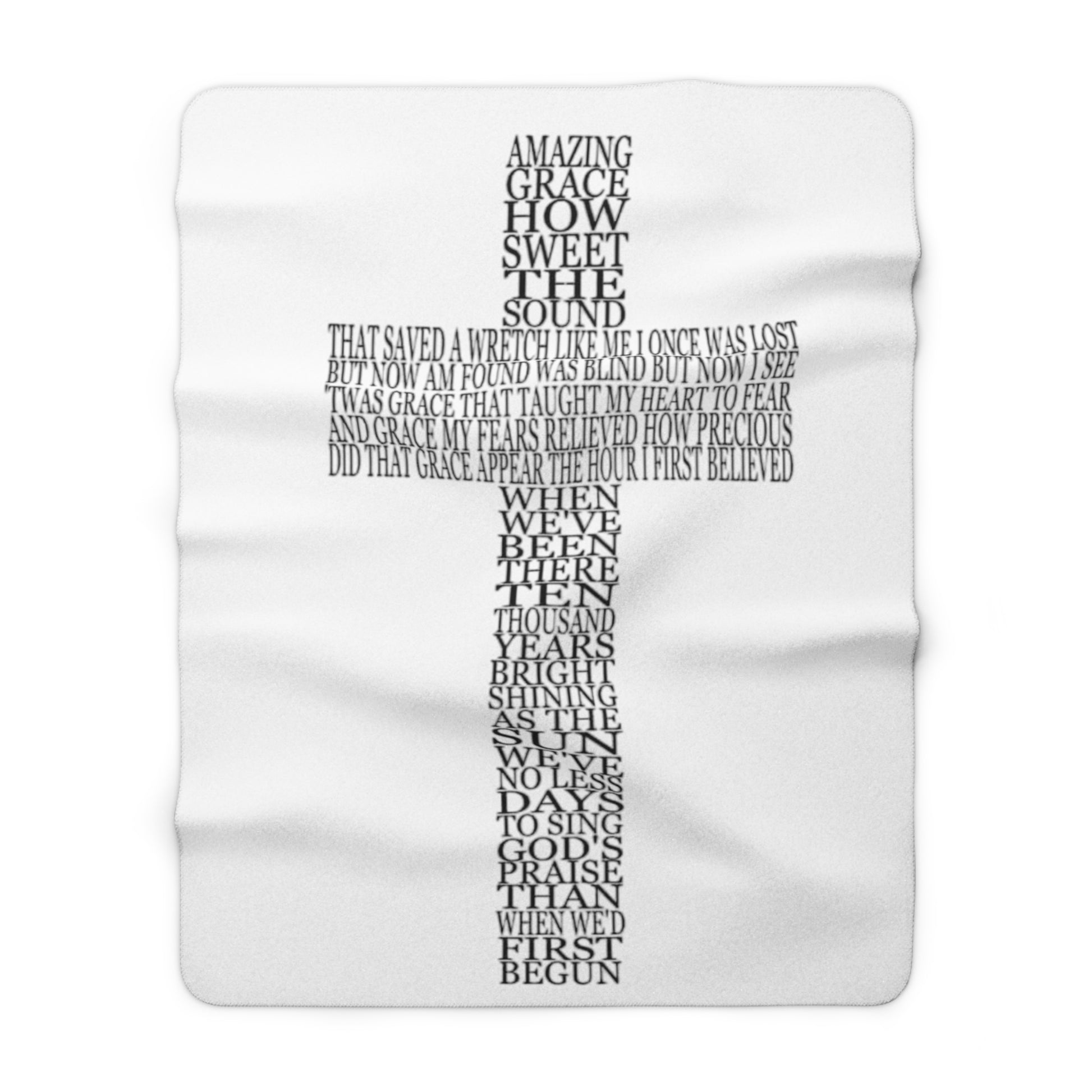 Amazing Grace Song Lyrics Sherpa Fleece Blanket