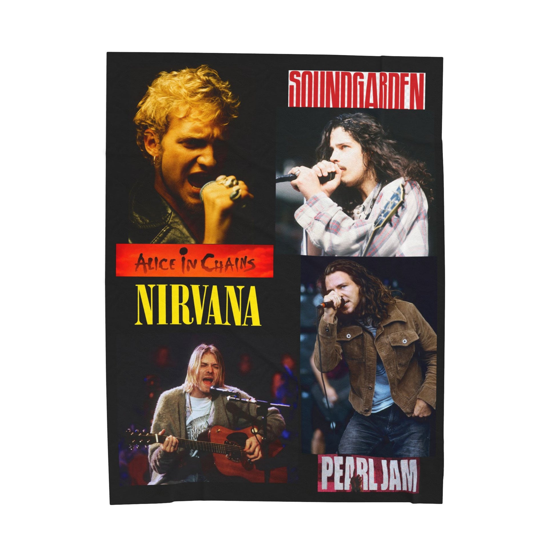 Kings of Grunge Fan Collage Velveteen Plush Throw Blanket