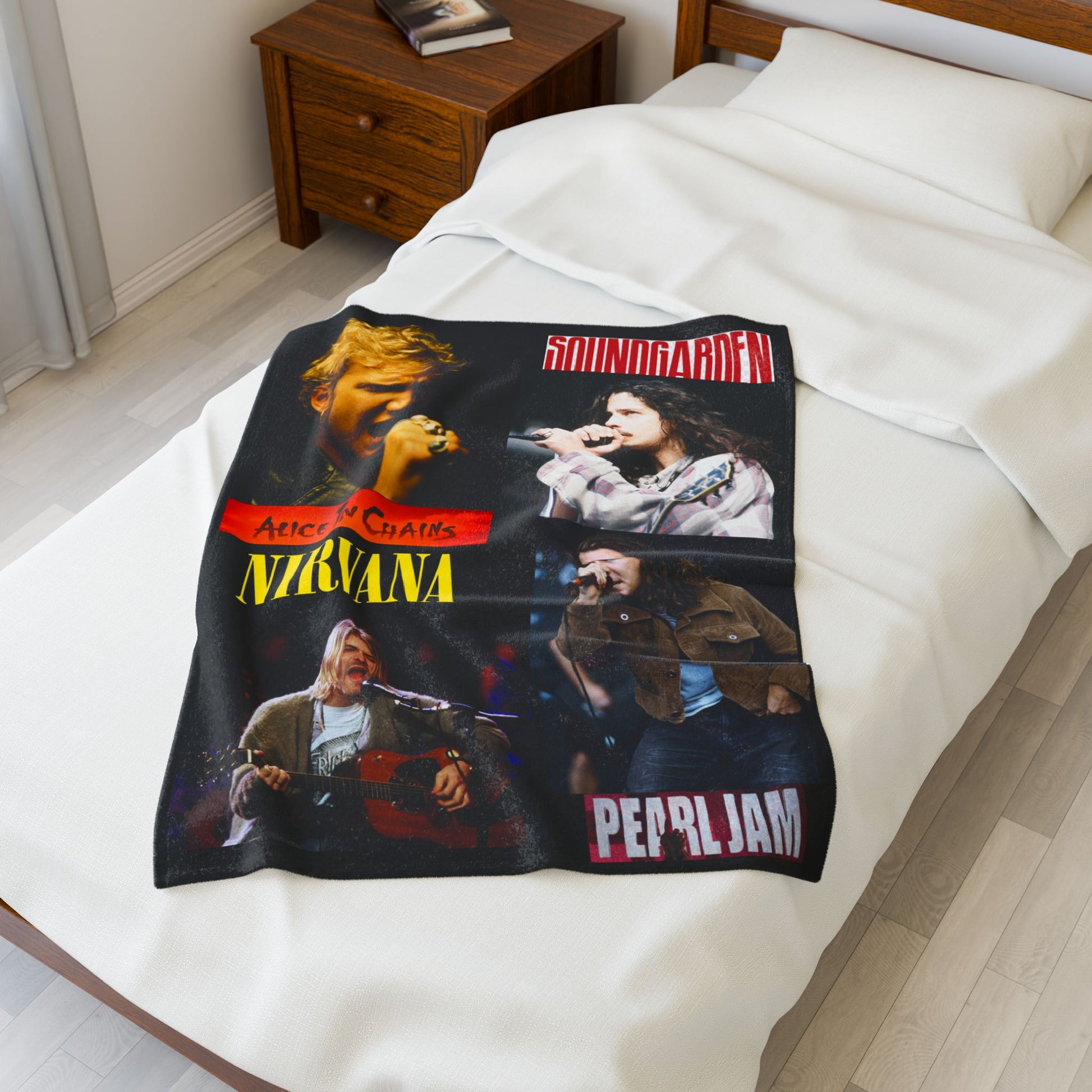 Kings of Grunge Fan Collage Velveteen Plush Throw Blanket