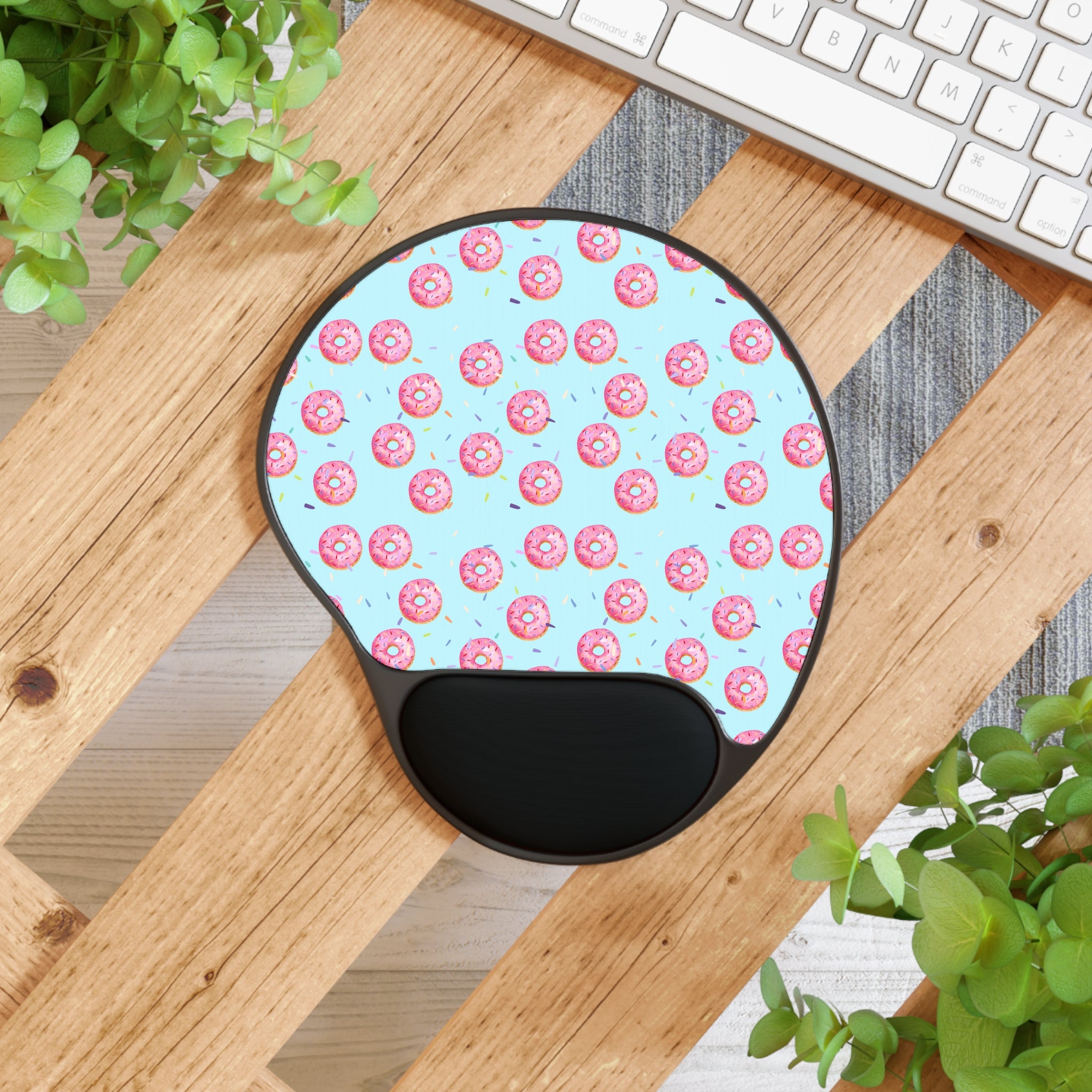Pink Sprinkles Donut Gel Wrist Mouse Pad