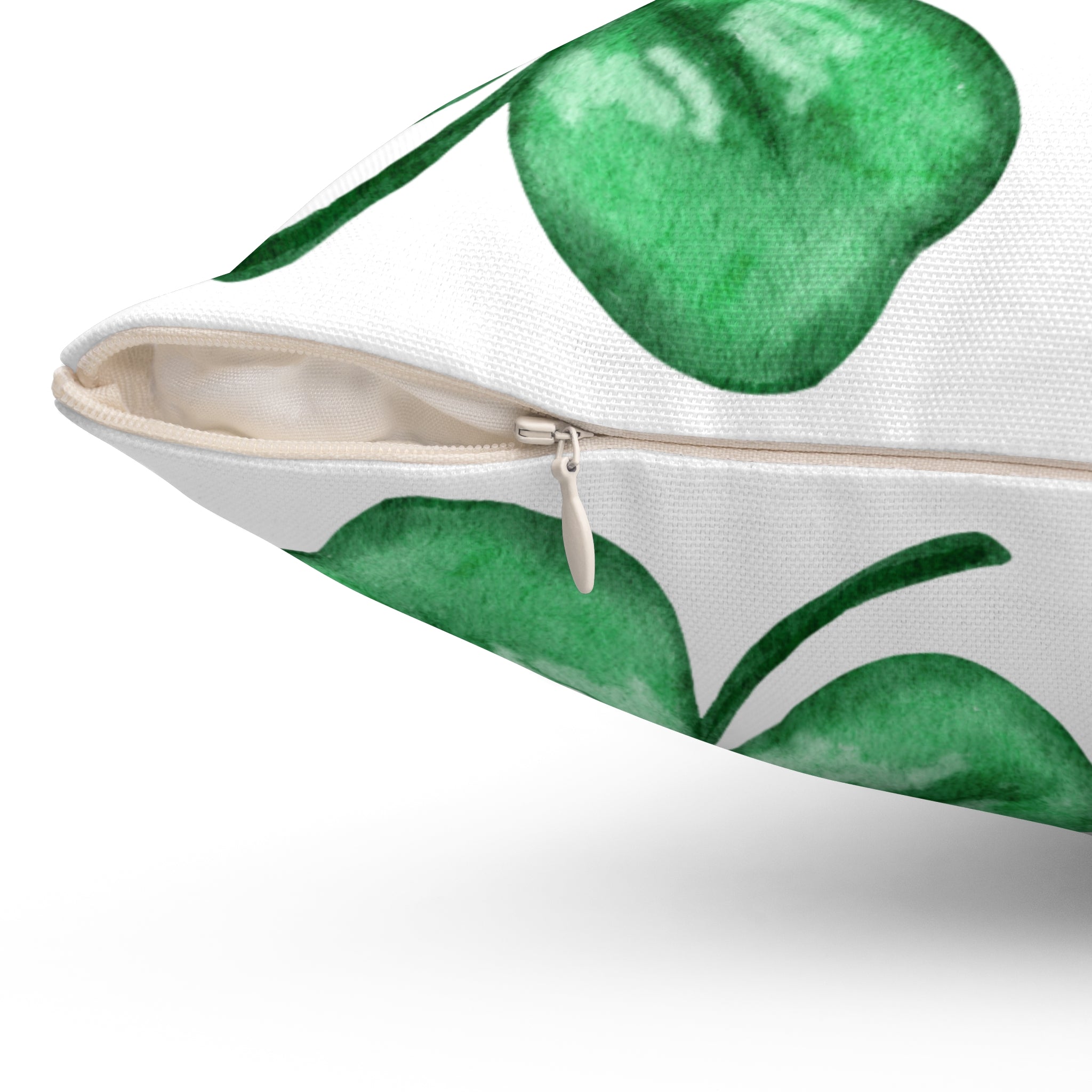 Watercolor St. Patrick's Day Four-Leaf Clover Throw Pillow
