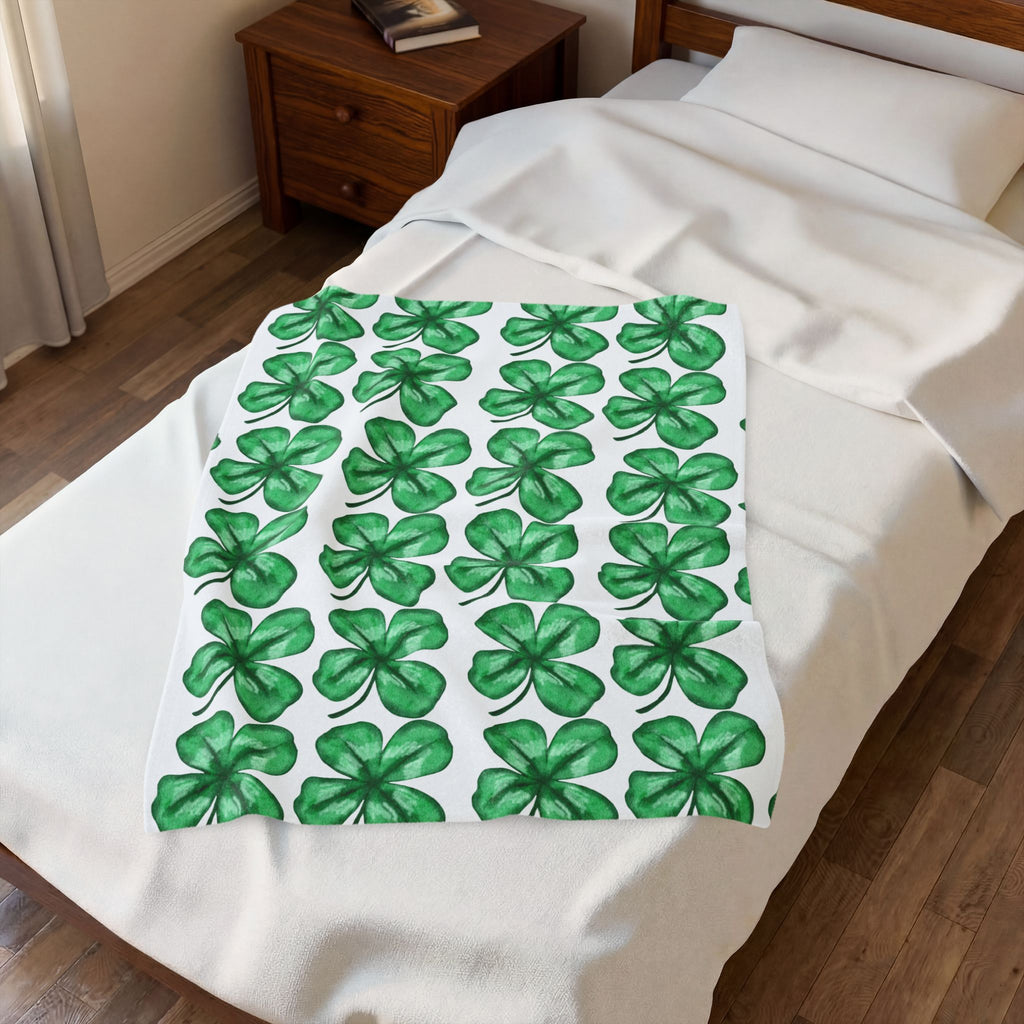 St. Patrick's Shamrock Velveteen Plush Blanket