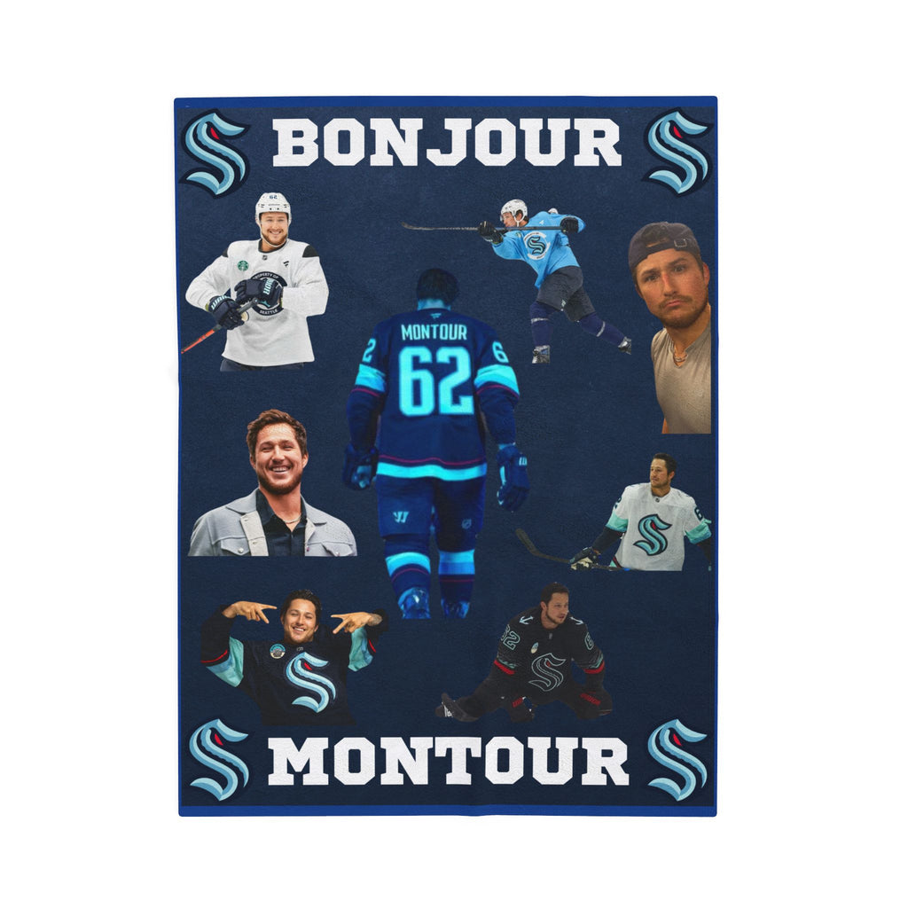 Brandon Montour Fan Collage Velveteen Plush Throw Blanket
