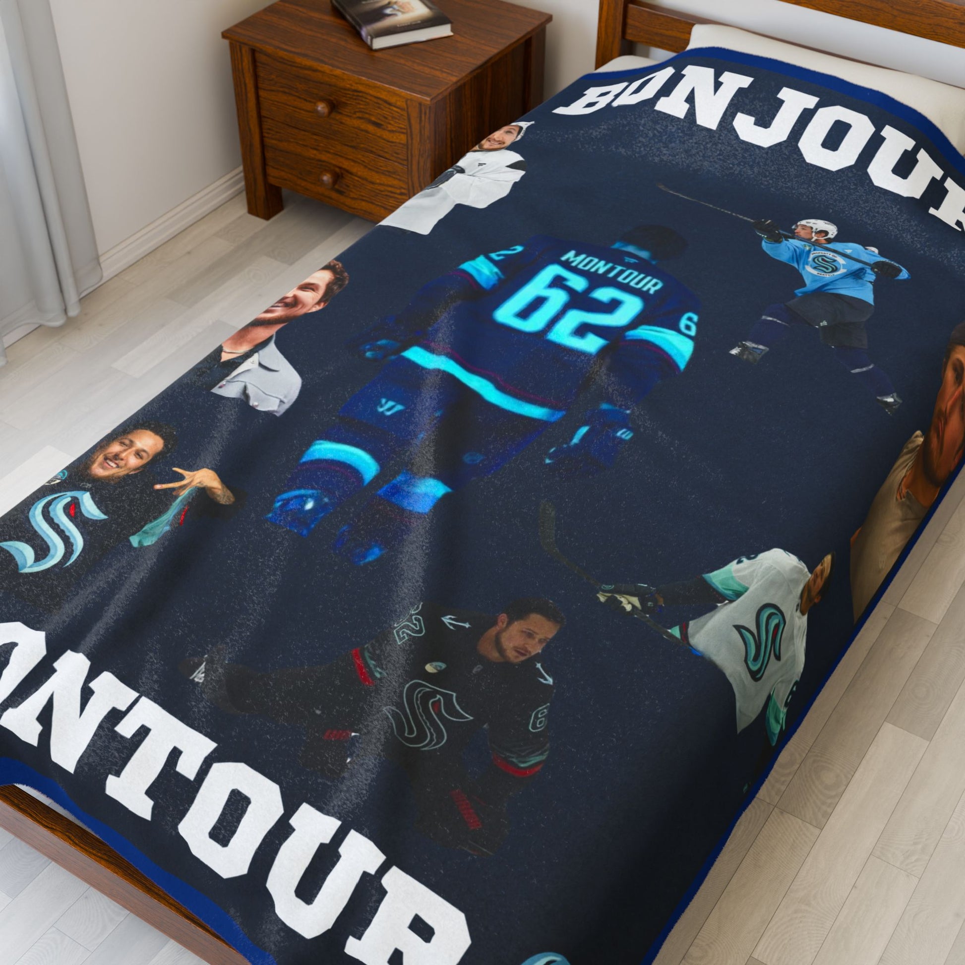 Brandon Montour Fan Collage Velveteen Plush Throw Blanket