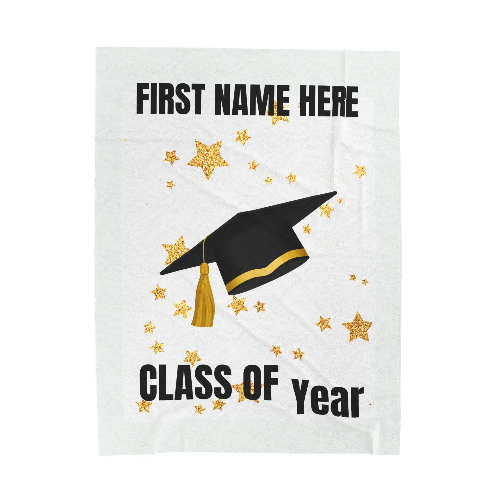 Graduation CUSTOMIZABLE Velveteen Plush Throw