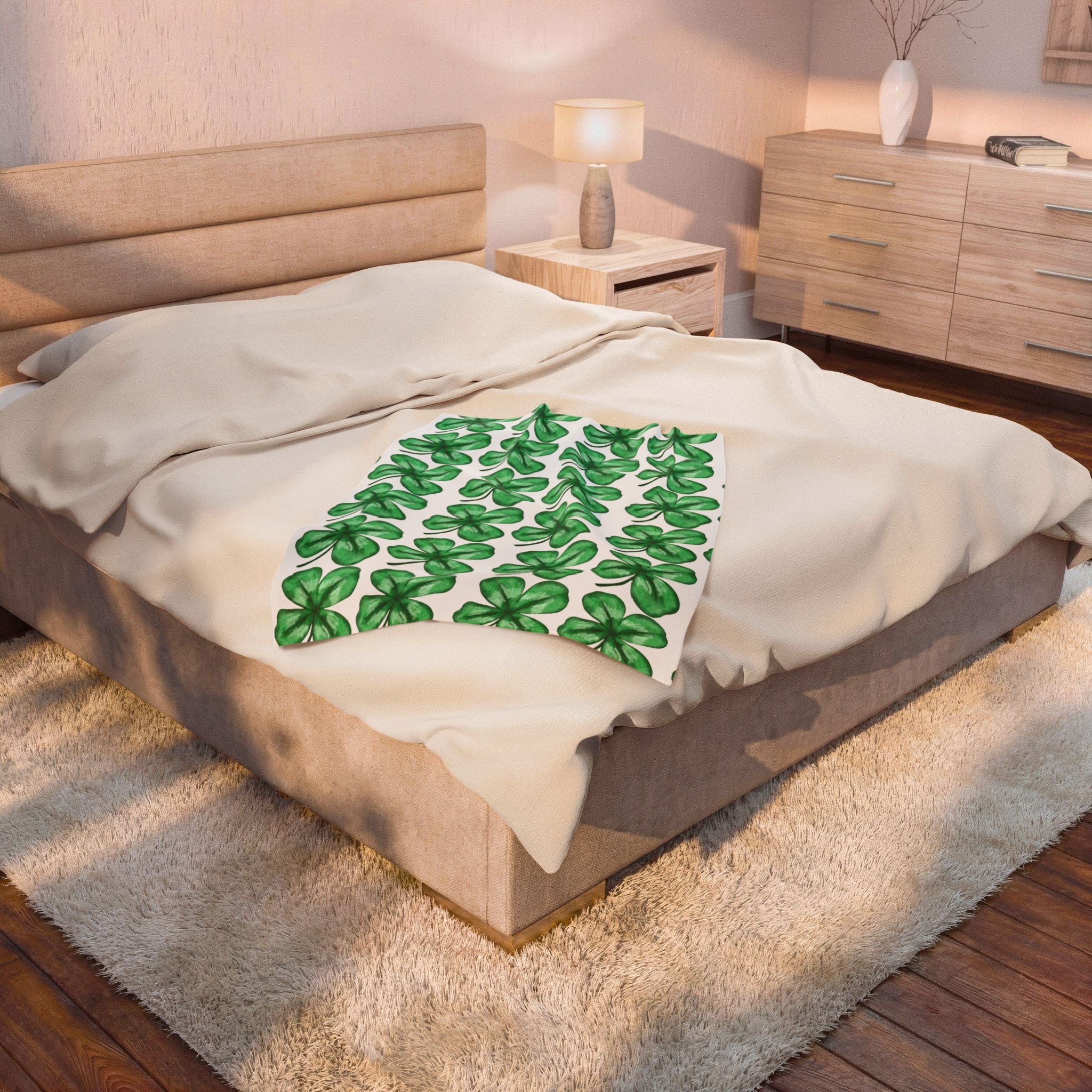 St. Patrick's Shamrock Velveteen Plush Blanket