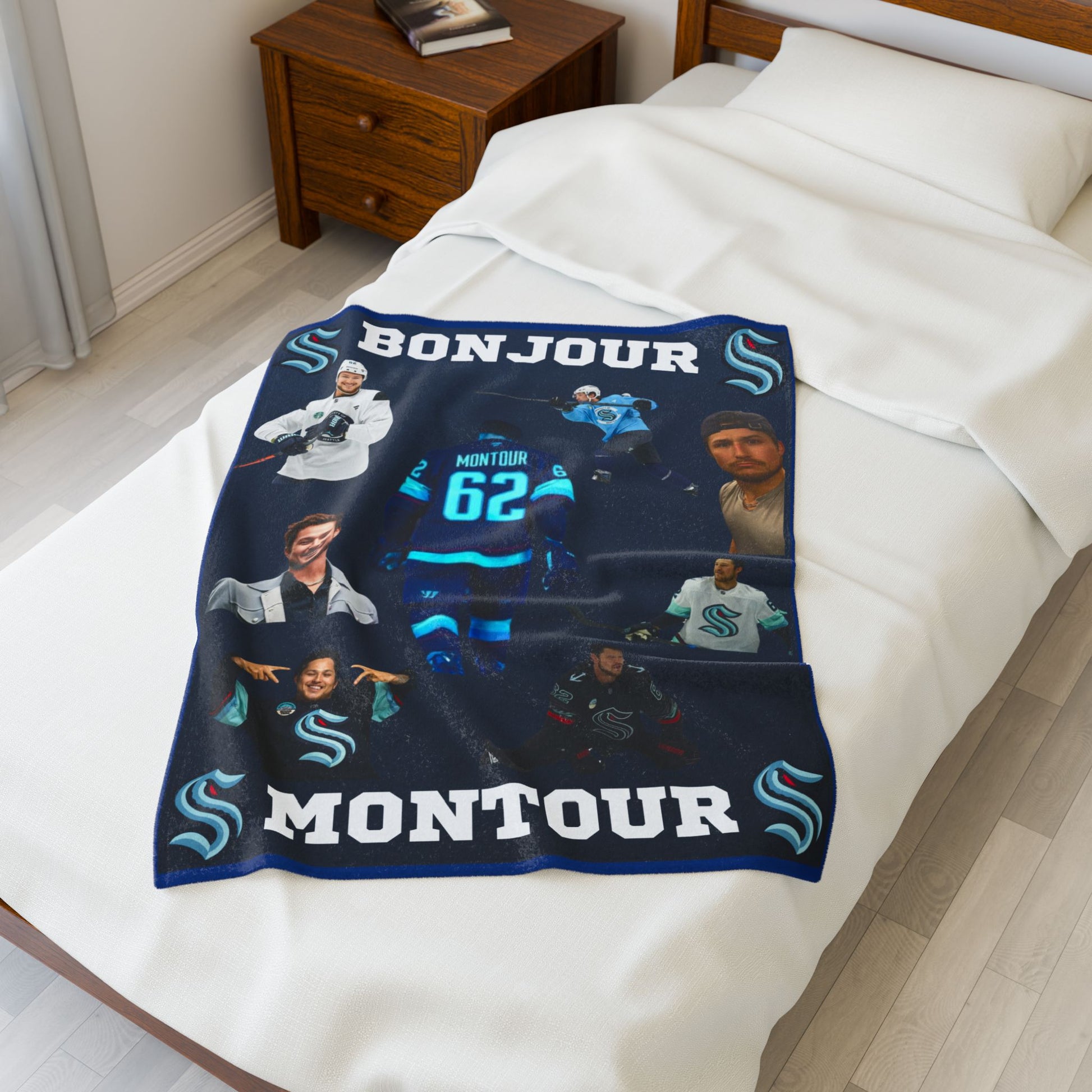 Brandon Montour Fan Collage Velveteen Plush Throw Blanket