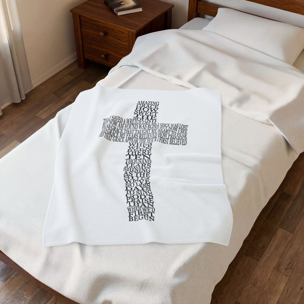 "Amazing Grace" Velveteen Plush Throw Blanket
