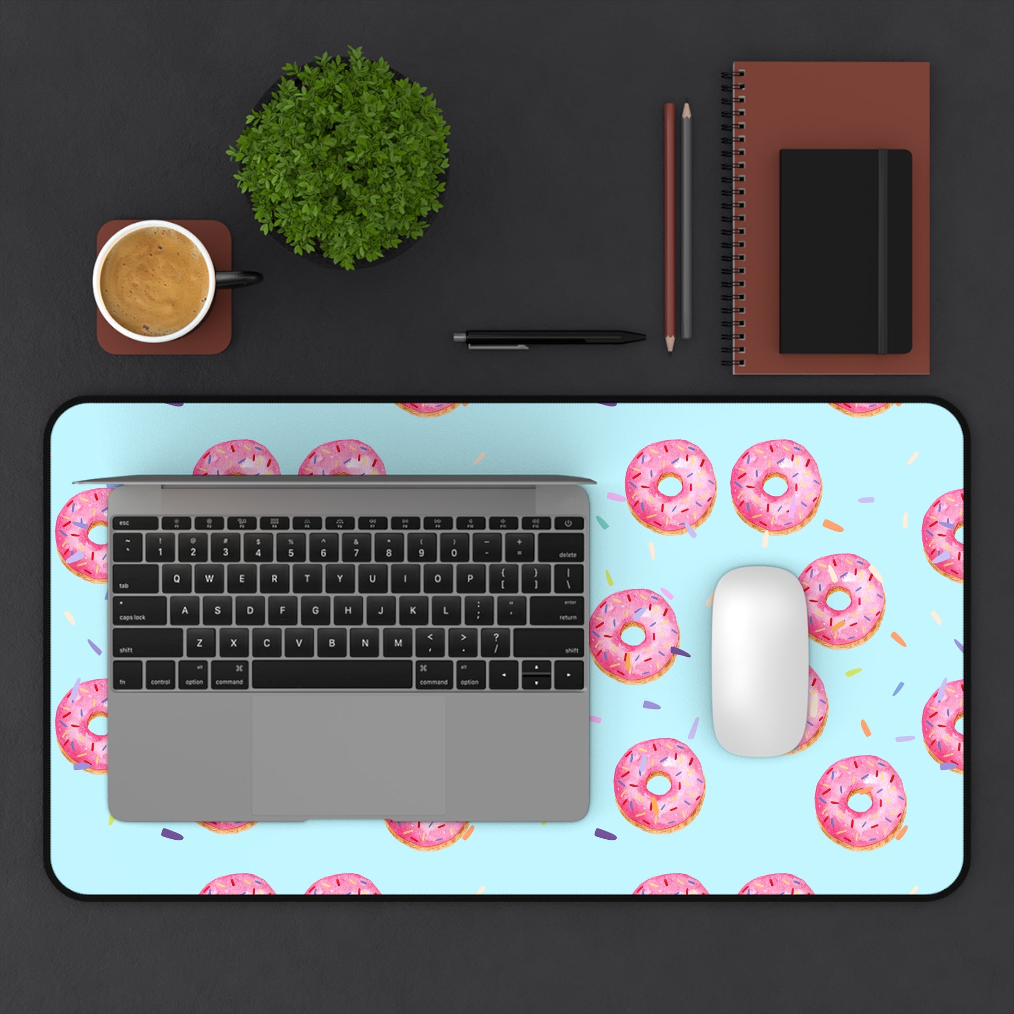 Pink Sprinkles Donut Desk Mat