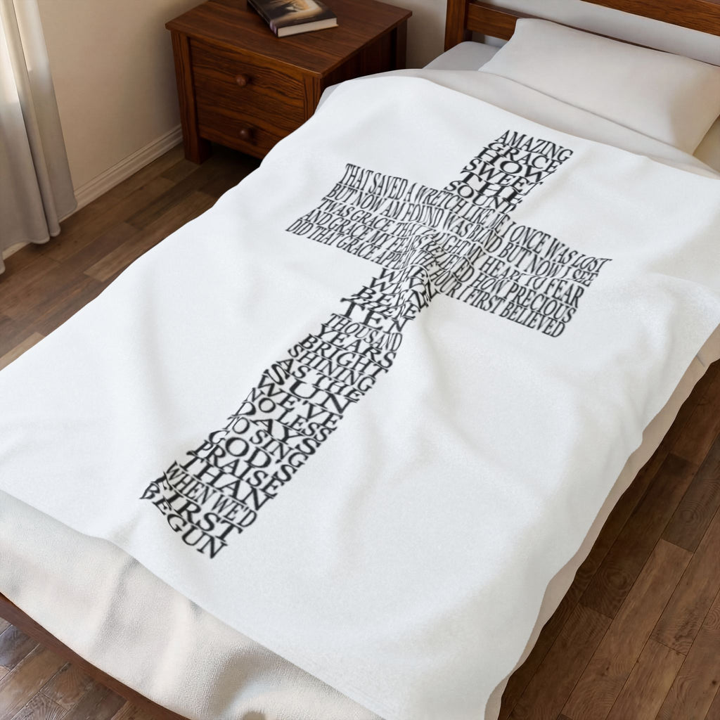 "Amazing Grace" Velveteen Plush Throw Blanket