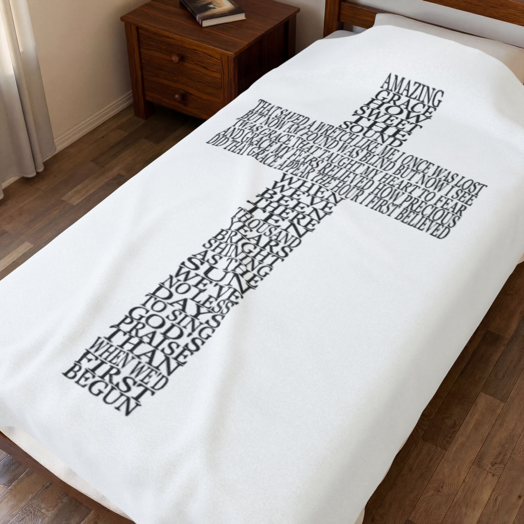 "Amazing Grace" Velveteen Plush Throw Blanket