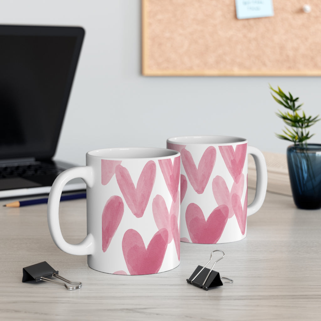 Heart Watercolor Mug - 11oz