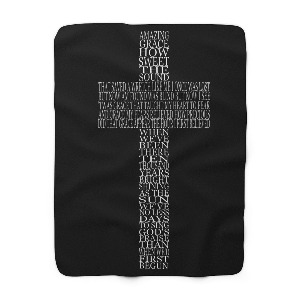Amazing Grace Song Lyrics Sherpa Fleece Blanket