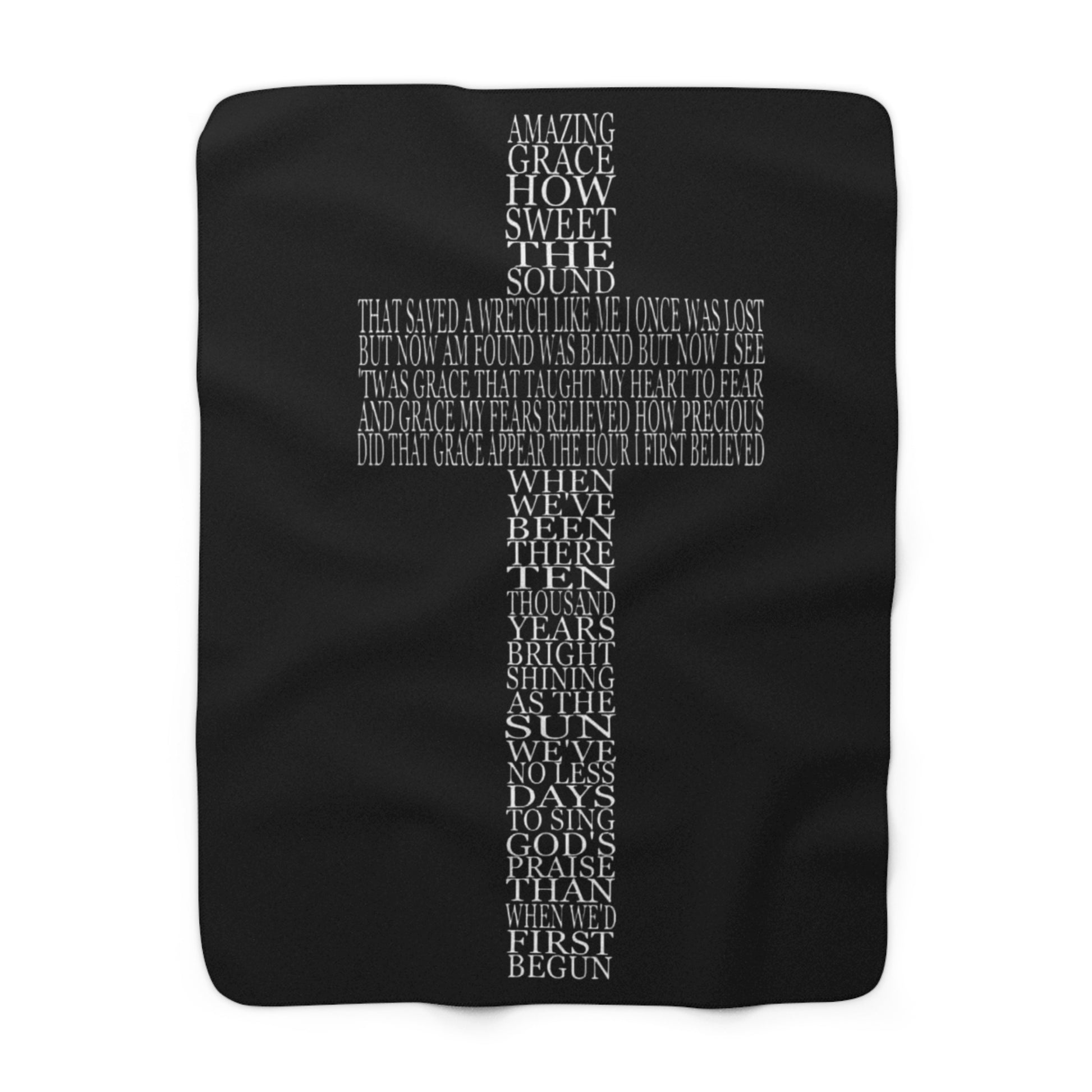 Amazing Grace Song Lyrics Sherpa Fleece Blanket