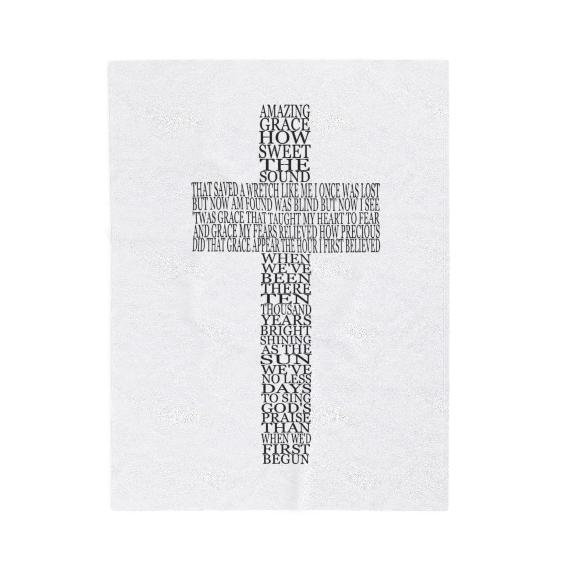 "Amazing Grace" Velveteen Plush Throw Blanket
