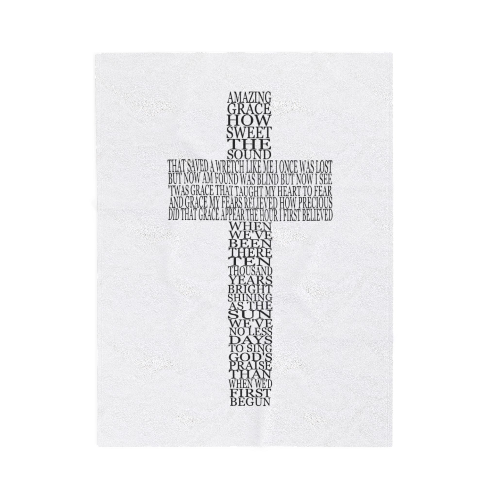 "Amazing Grace" Velveteen Plush Throw Blanket