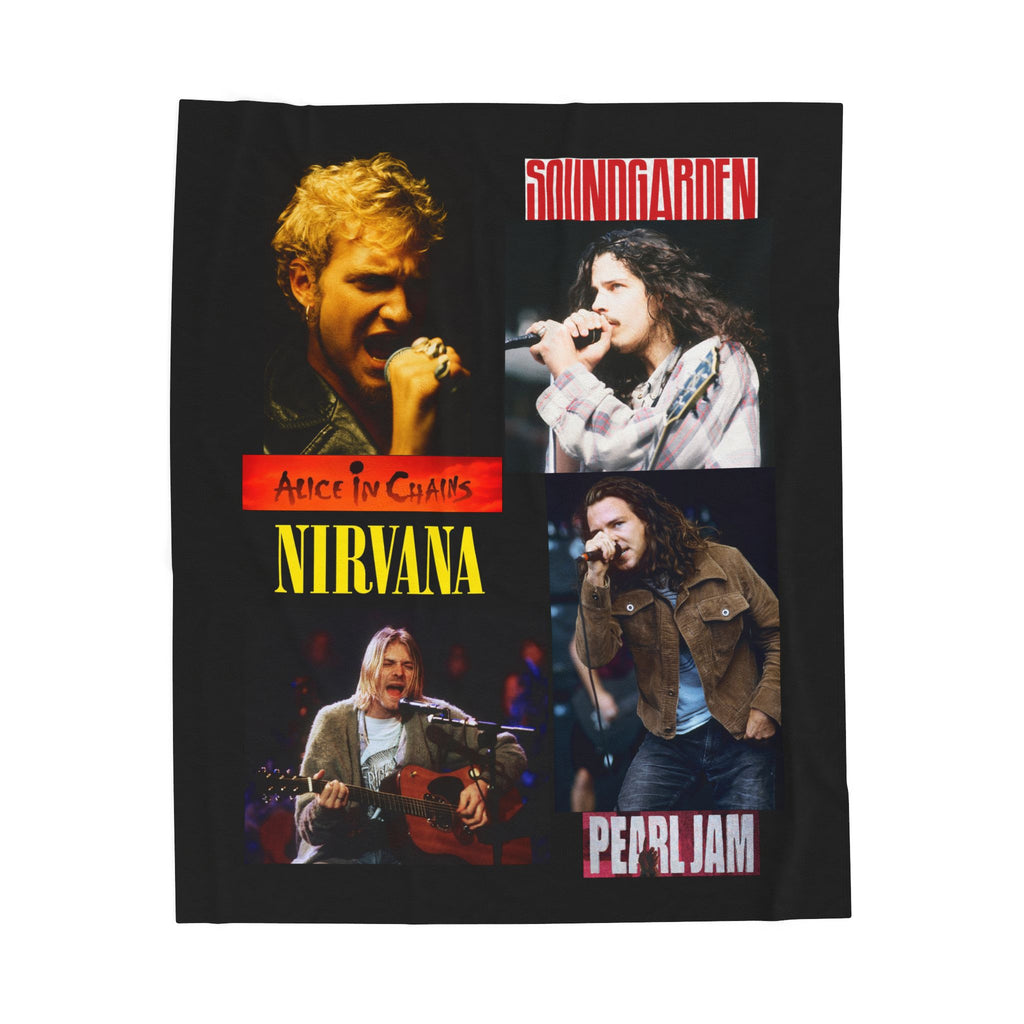 Kings of Grunge Fan Collage Velveteen Plush Throw Blanket