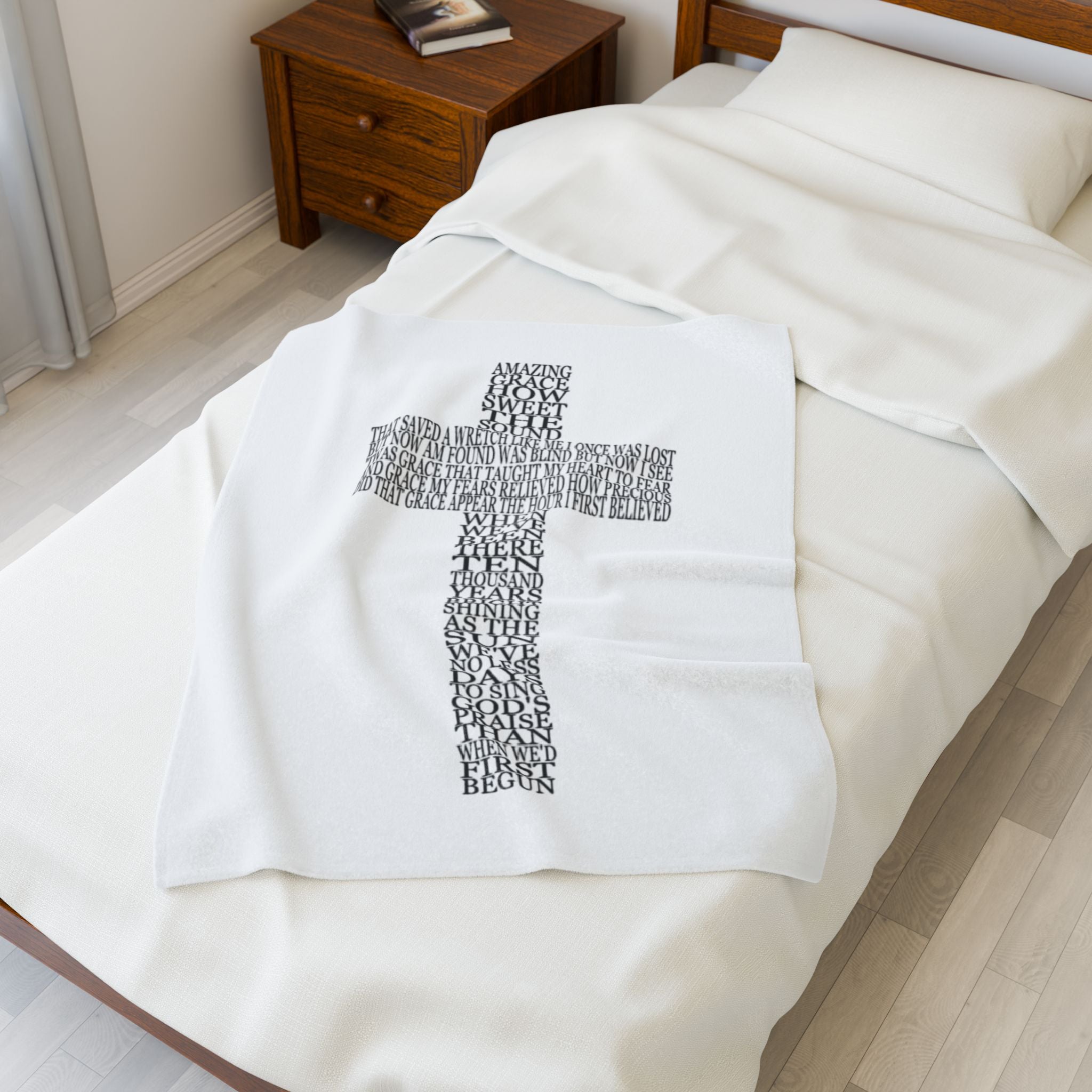 "Amazing Grace" Velveteen Plush Throw Blanket