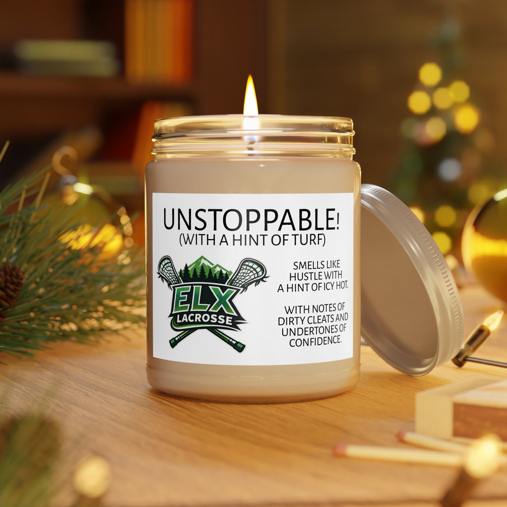 Unstoppable! (With a Hint of Turf) Scented Soy Candle - 9oz (Comfort Spice scent)