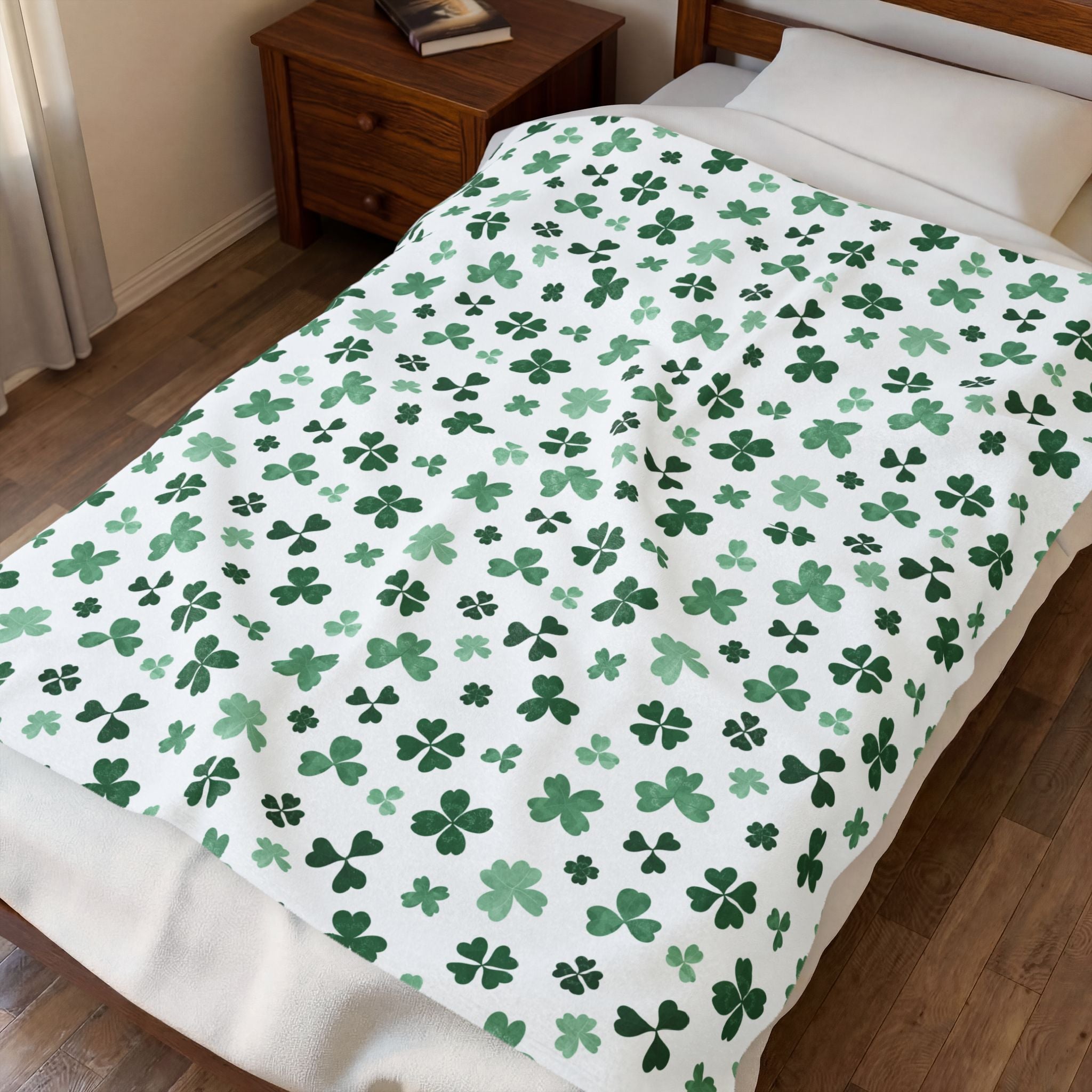St. Patrick's Day Shamrock Velveteen Plush Blanket