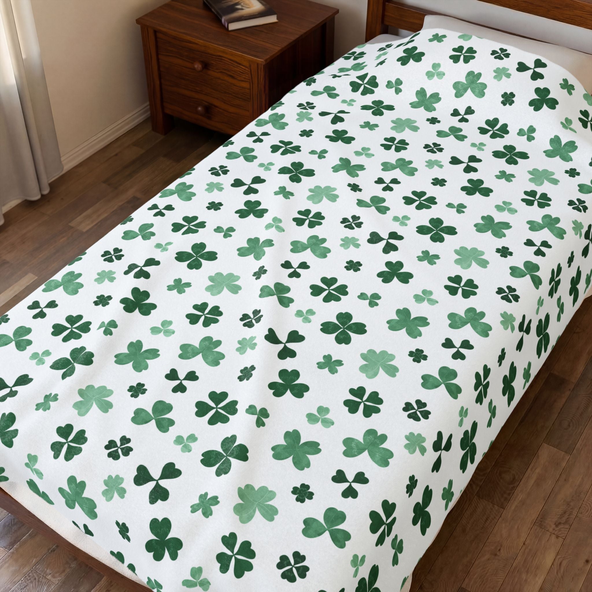 St. Patrick's Day Shamrock Velveteen Plush Blanket