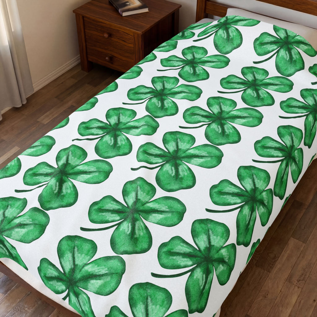 St. Patrick's Shamrock Velveteen Plush Blanket