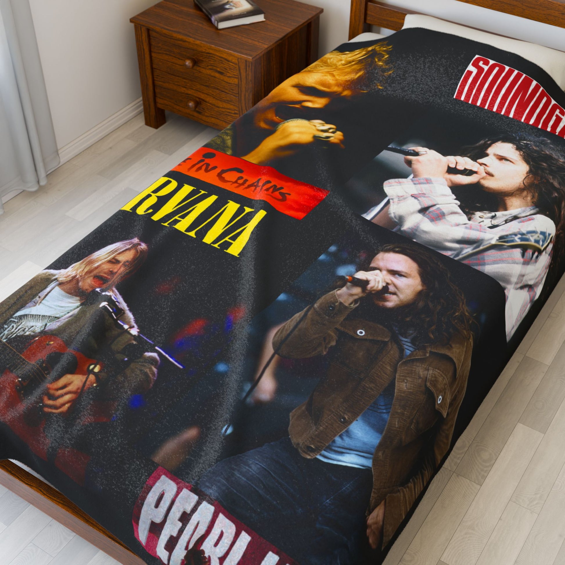 Kings of Grunge Fan Collage Velveteen Plush Throw Blanket
